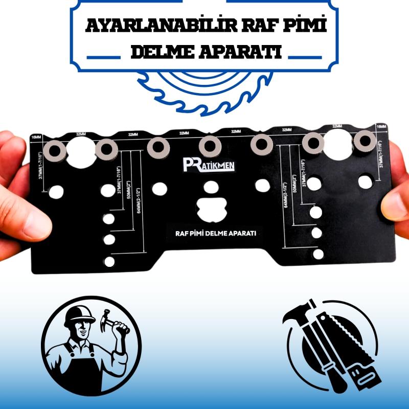 Ayarlanabilir Raf Pimi Delme Aparatı